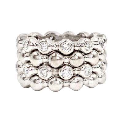 chanel button rings|Chanel stackable silver rings.